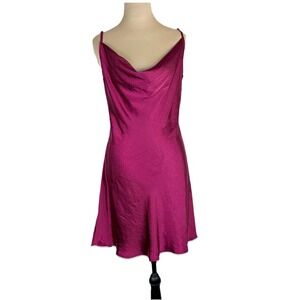 Red Y2K Romantic Slip Dress Cowl Neck Open Back Tie Party Style Size XL NWT